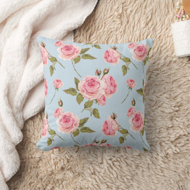 Coussin Motif rose et Pois (Couverture)
