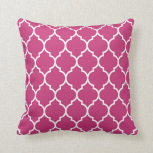 Coussin Motif rose magenta de Quatrefoil