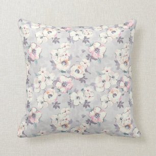 Coussin Motif rose mou d'aquarelle