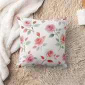 Coussin Motif rose rose, couleur douce, (Couverture)