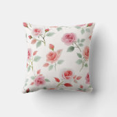 Coussin Motif rose rose, couleur douce, (Verso)