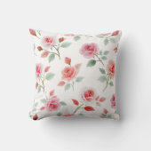 Coussin Motif rose rose, couleur douce, (Recto)
