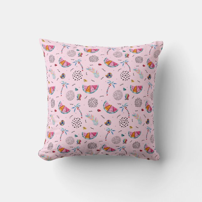 Coussin Motif rose tropical de style de Memphis (Recto)