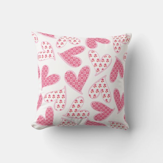 Coussin Motif rose Whimsical Floral Hearts (Recto)