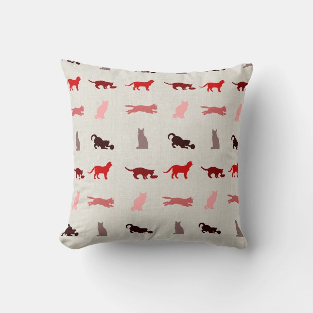 Coussin Motif rouge de chat (Recto)