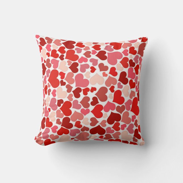 Coussin Motif rouge de coeurs (Recto)