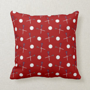 Coussin Motif rouge de lacrosse