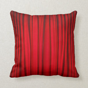 Coussin Motif rouge de rideau en étape