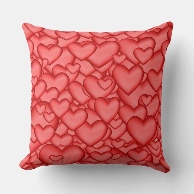 Coussin Motif rouge de texture 3D Coeurs-23956 (Recto)