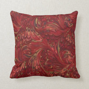 Coussin motif rouge des années 1970