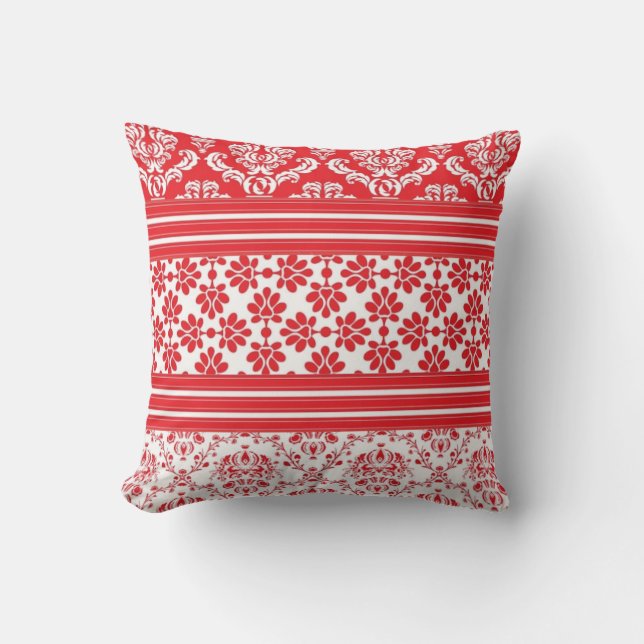 Coussin Motif rouge et blanc (Recto)