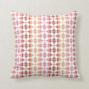 Coussin Motif rouge géométrique de rayures d'ikat
