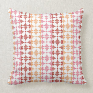 Coussin Motif rouge géométrique de rayures d'ikat