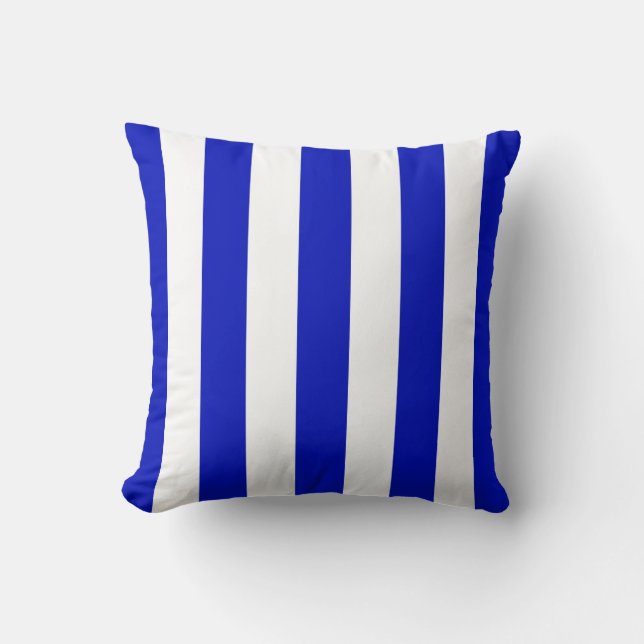 Coussin Motif Royal Blue White XL Stripes (Recto)