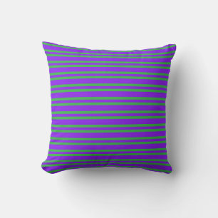 Coussin Motif sans couture à rayures vertes violettes