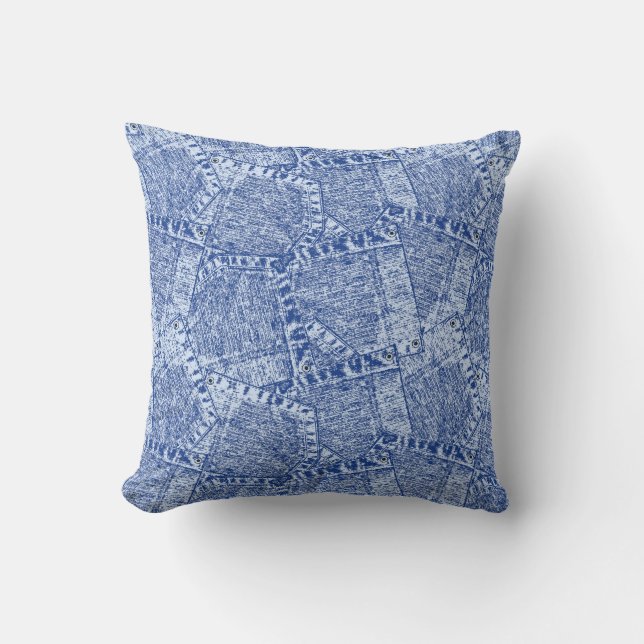 Coussin Motif sans couture Abstrait Denim Pockets  (Recto)