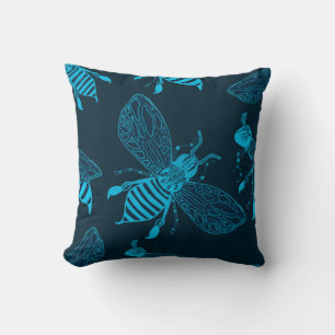 Coussin Motif sans couture avec abeilles dessinées à la ma