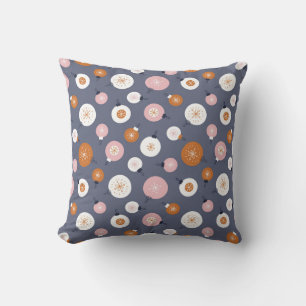 Coussin Motif sans couture avec boules de Noël sur un ba s