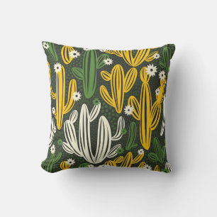 Coussin motif sans couture avec cactus sur arrière - plan