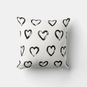 Coussin Motif sans couture avec coeur dessiné à la main