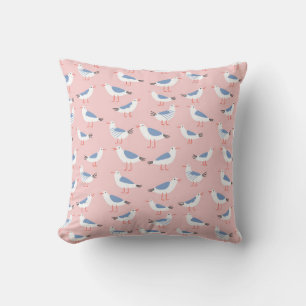 Coussin Motif sans couture avec de mignons mouettes