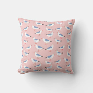 Coussin Motif sans couture avec de mignons mouettes