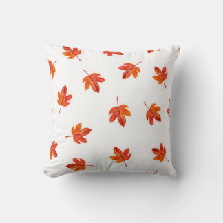 Coussin Motif sans couture avec feuilles d'automne. Aquare