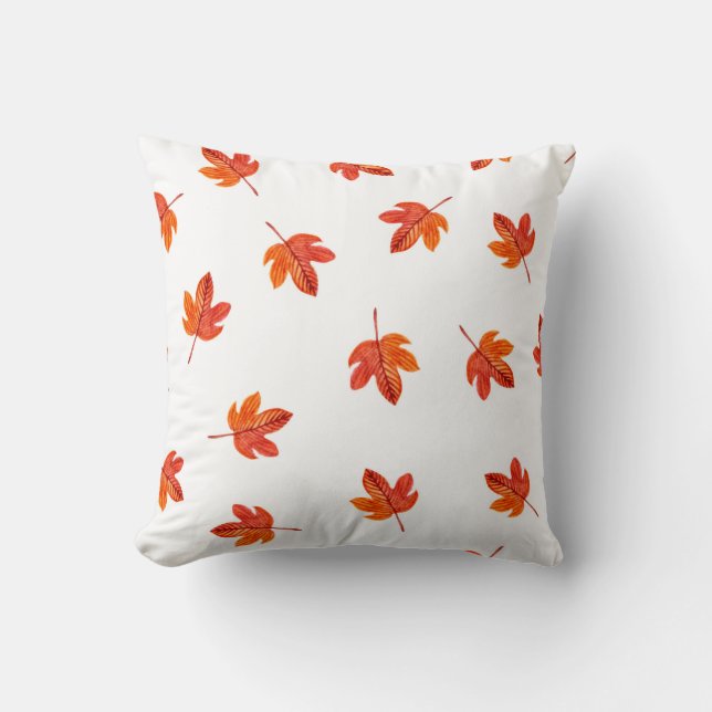 Coussin Motif sans couture avec feuilles d'automne. Aquare (Recto)