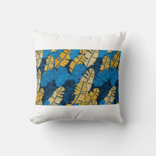 Coussin Motif sans couture avec feuilles tropicaux dessin