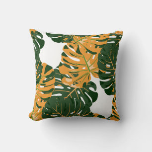 Coussin Motif sans couture avec forêt pluviale hawaïenne.