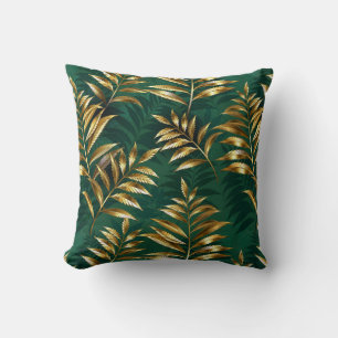 Coussin Motif sans couture avec fougères dorées