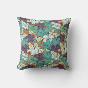 Coussin Motif sans couture avec hibiscus d'été décoratif f