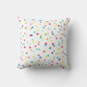 Coussin Motif sans couture avec points d'aquarelle lumineu
