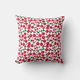 Coussin Motif sans couture Cerise, Motif de fruit rouge,