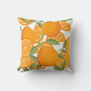Coussin Motif sans couture d'agrumes oranges jaunes fruits