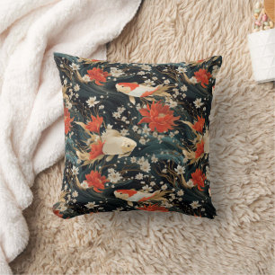 Coussin Motif sans couture de carpes japonaises
