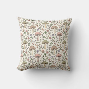 Coussin Motif sans couture de champignons fongiques d'esth