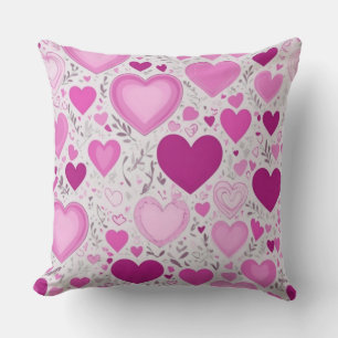 Coussin Motif sans couture de cœurs roses