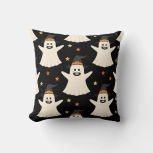 Coussin Motif sans couture de fantômes d'Halloween avec de