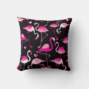 Coussin Motif sans couture de flamants roses sur un fond s