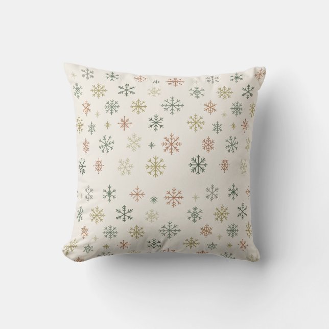 Coussin Motif sans couture de flocons de neige minimal (Recto)