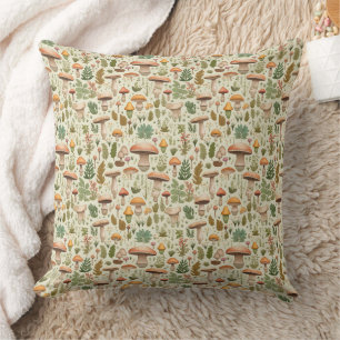 Coussin Motif sans couture de forêt de champignons automna