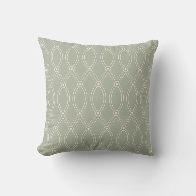Coussin Motif sans couture de lignes géométriques vert sau (Recto)