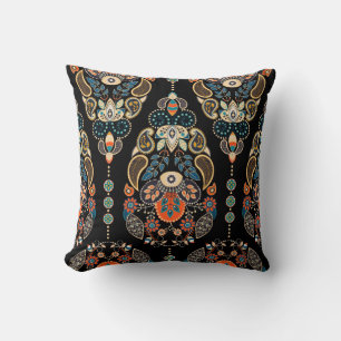 Coussin Motif sans couture de Paisley. Arrière-plan sombre