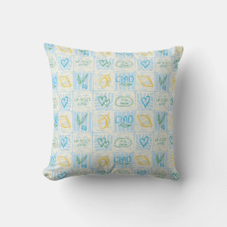 Coussin Motif sans couture de style Amalfi décoratif