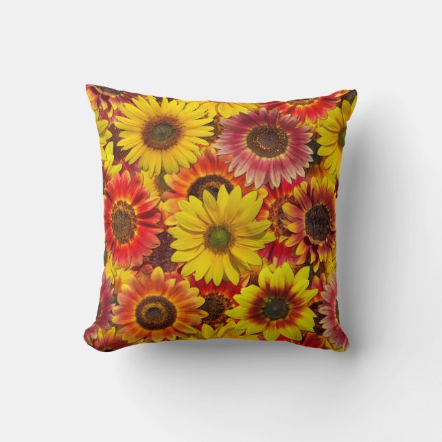 Coussin Motif sans couture de tournesols (Recto)