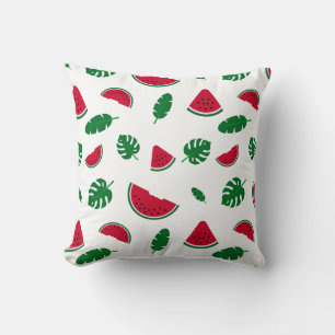 Coussin Motif sans couture d'été tropical pastèque