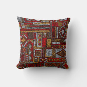 Coussin Motif sans couture en style patchwork. E brodé