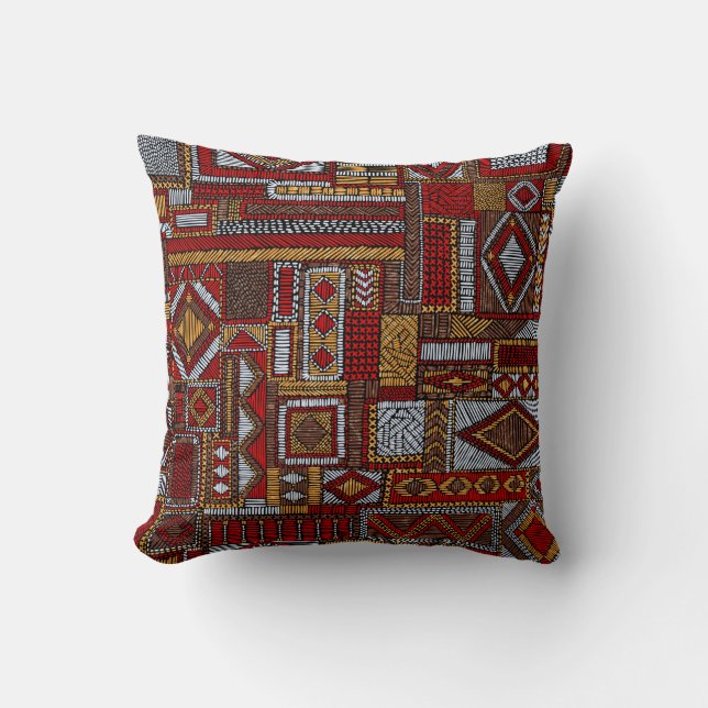 Coussin Motif sans couture en style patchwork. E brodé (Recto)