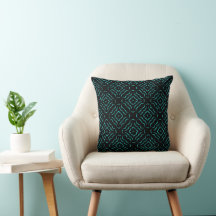 Motif sans couture en turquoise vif sur fond noir